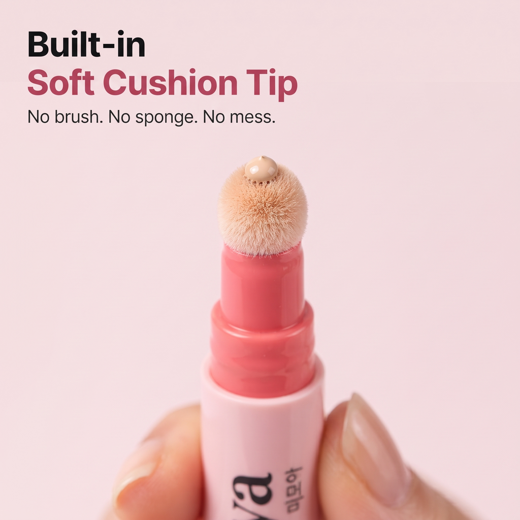 Built-in soft cushion tip applicator of the MIMOYA Under Eye Magic Pen